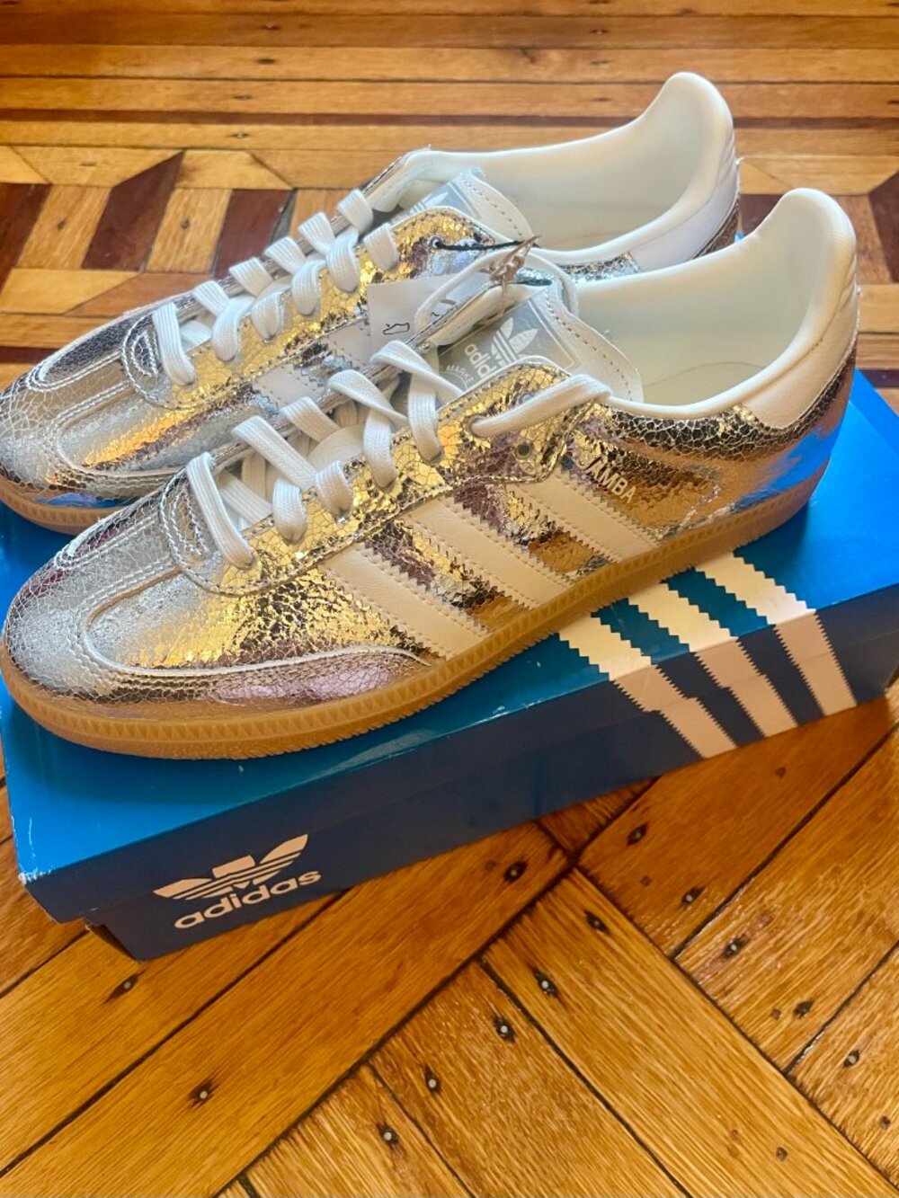 Adidas Samba OG "Silver Metallic" (JR0035) US 8 !! NWT !! - Picture 6 of 16